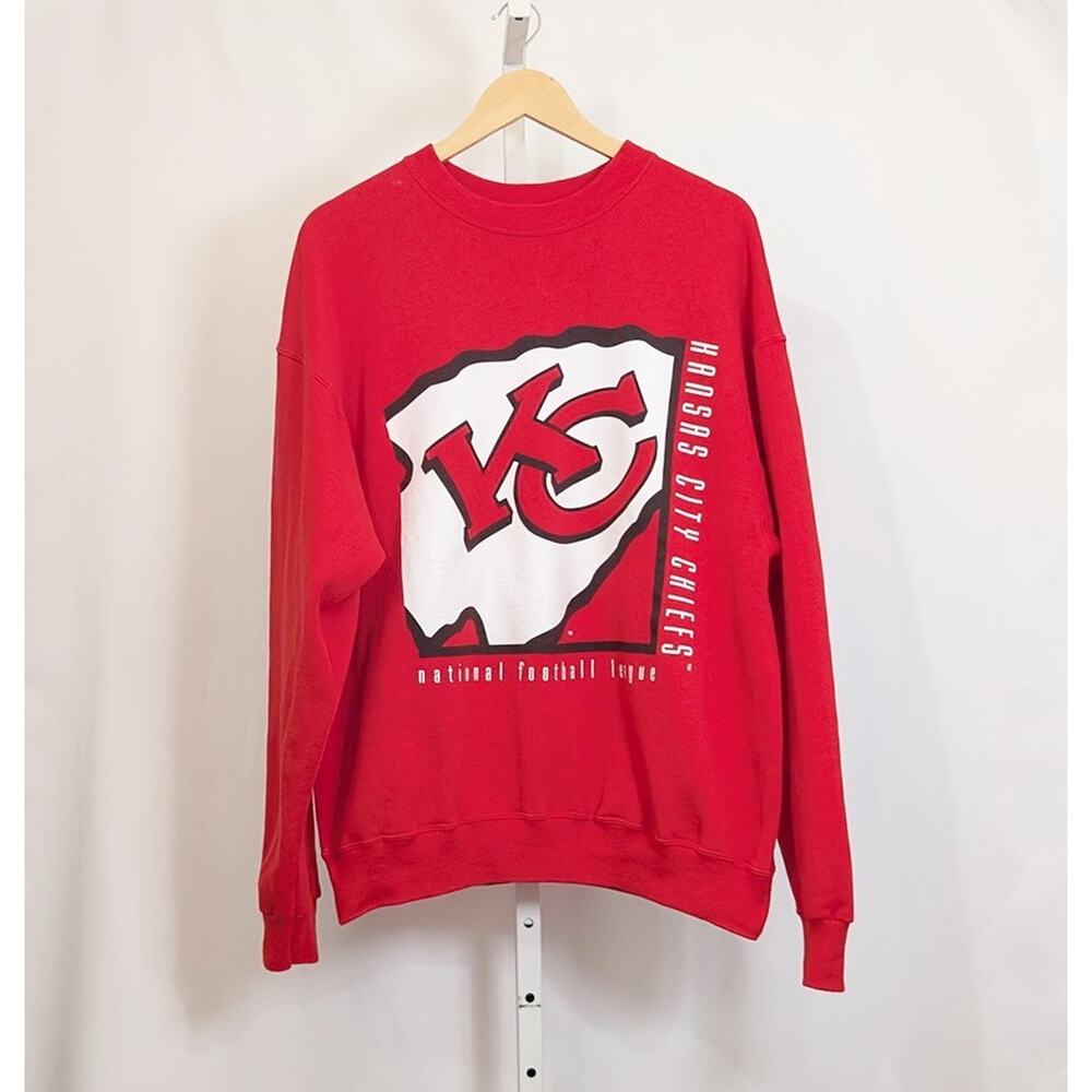 Vintage 90s Kansas City Chiefs Sweatshirt Red National Football League Size XL